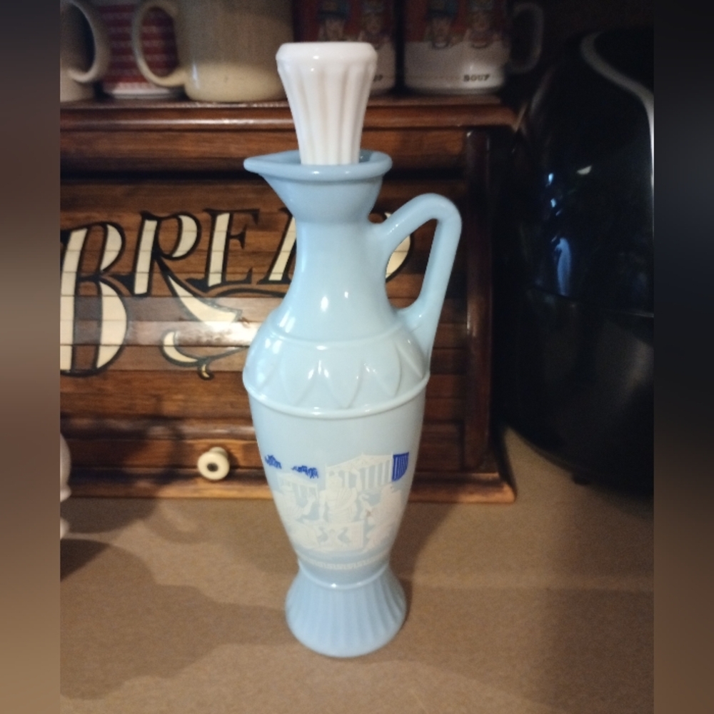 Vintage 1961 Blue Grecian Jim Beam Decanter With Original Lid